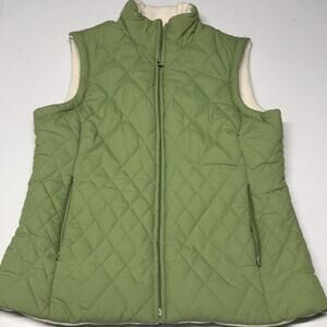 IZOD Women’s XS Lime Green Puffy Vest - REVERSIBLE